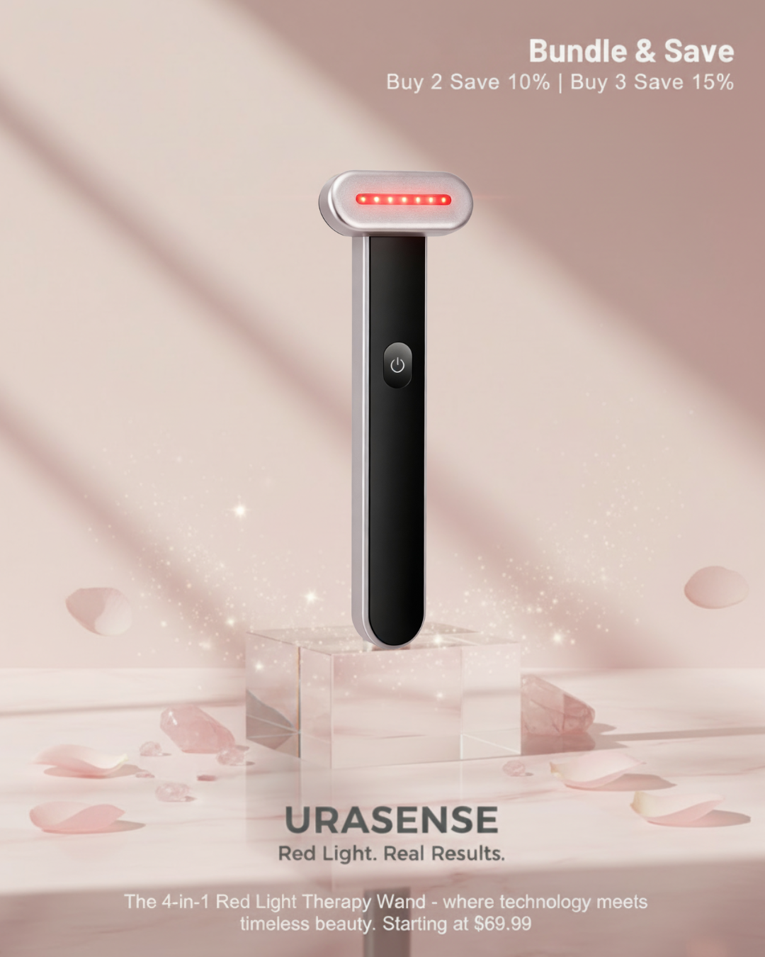 Urasense Collagen Boosting Red Light Therapy Wand with 7-Color Light Functions