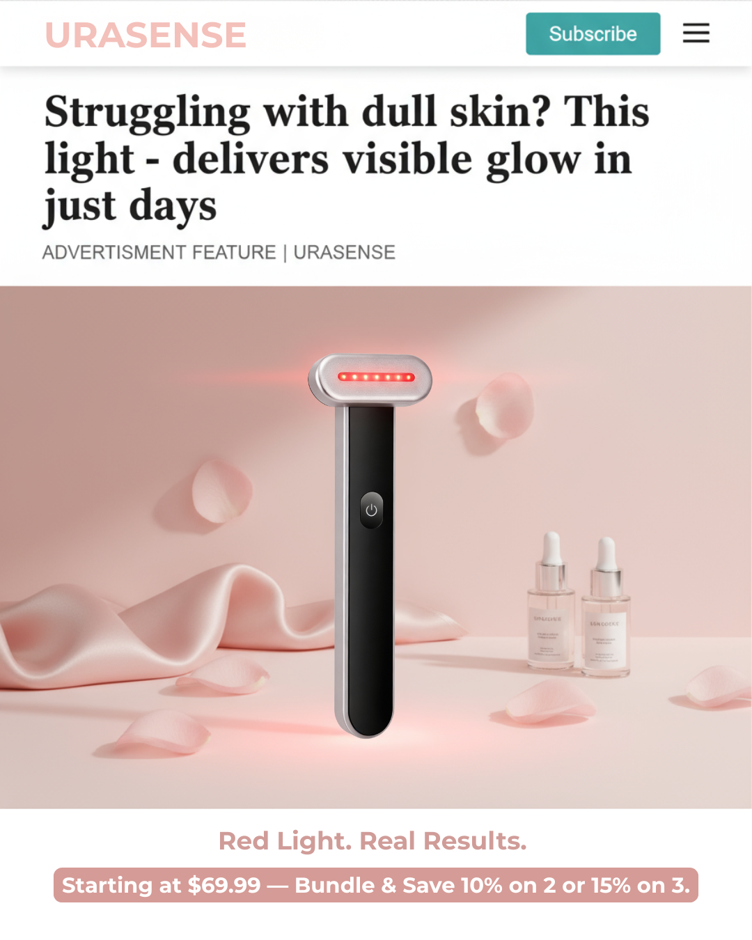 Urasense Collagen Boosting Red Light Therapy Wand with 7-Color Light Functions