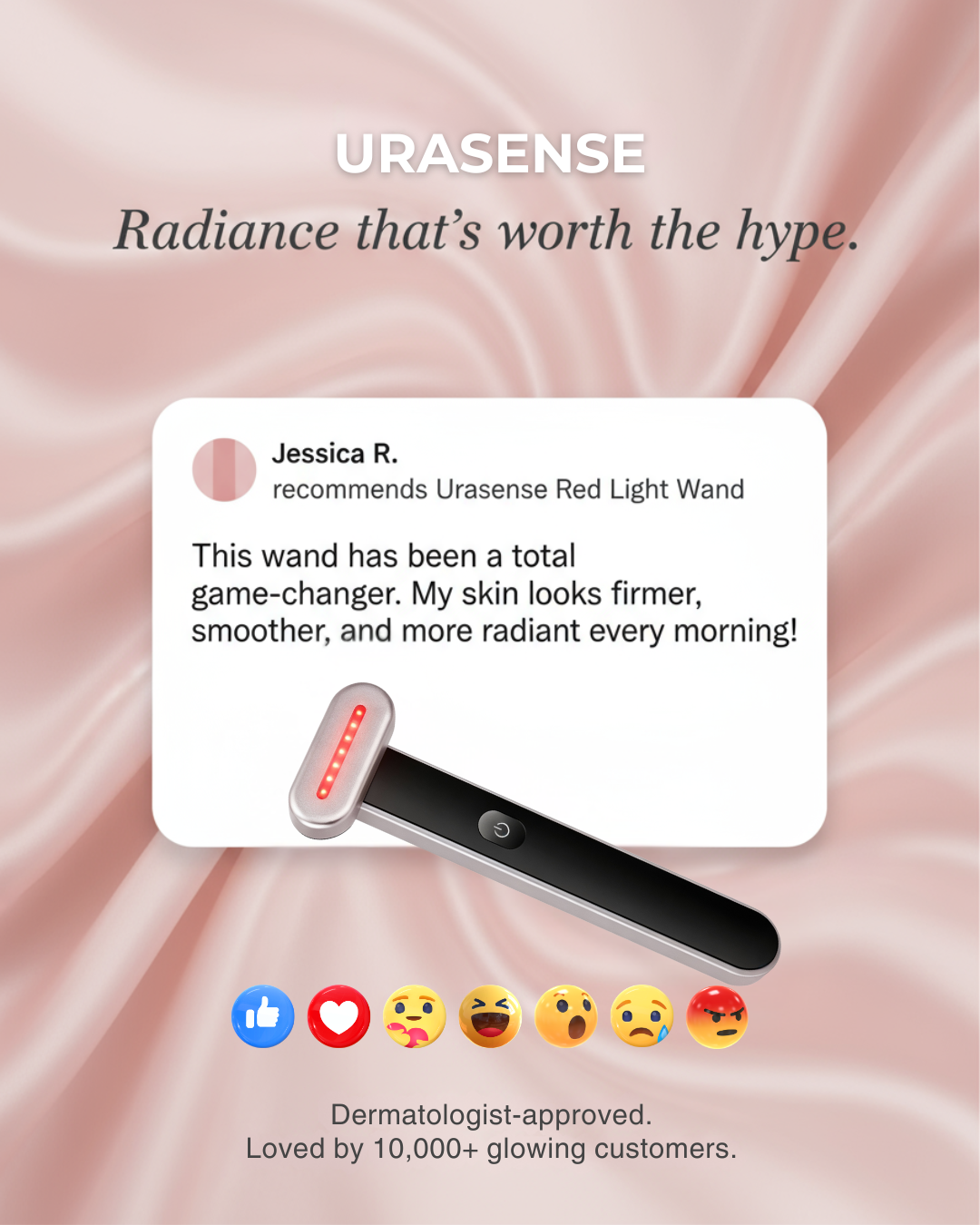 Urasense Collagen Boosting Red Light Therapy Wand with 7-Color Light Functions
