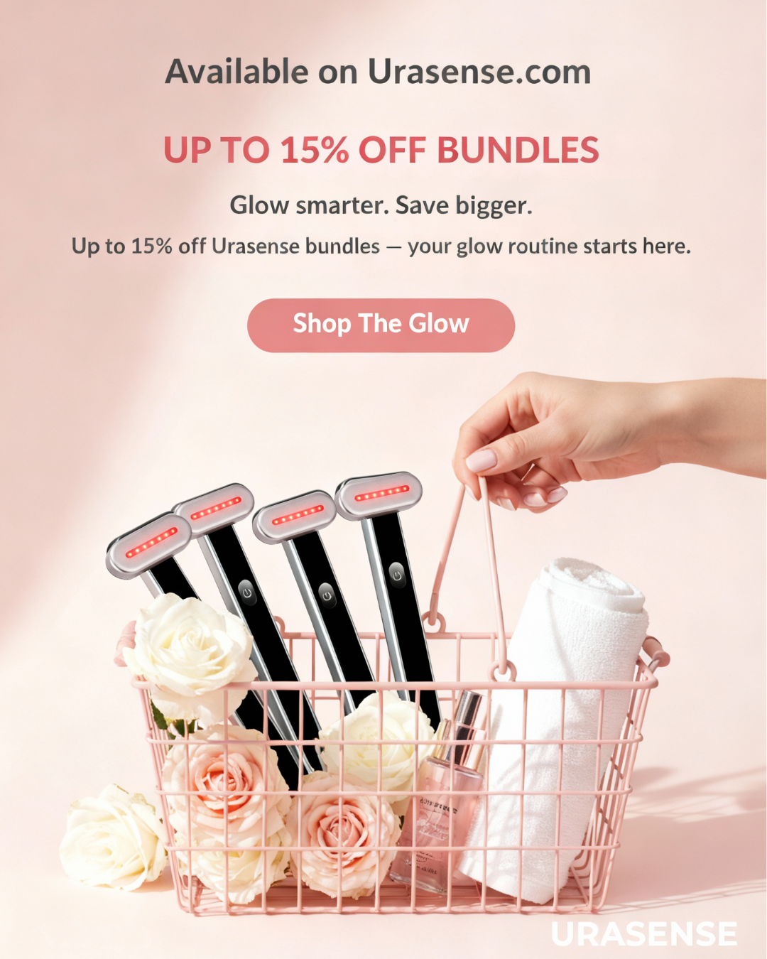 Urasense Collagen Boosting Red Light Therapy Wand with 7-Color Light Functions