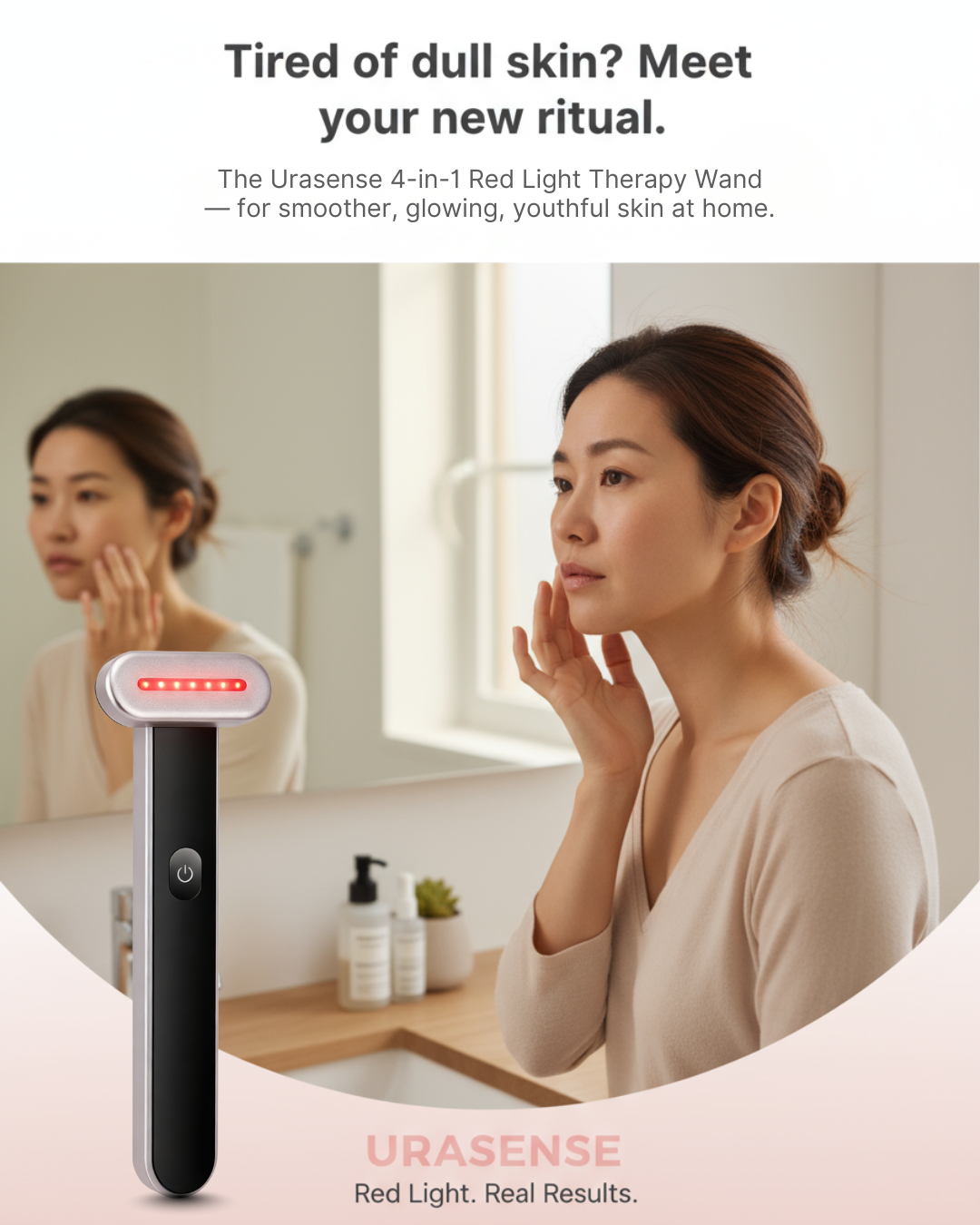 Urasense Collagen Boosting Red Light Therapy Wand with 7-Color Light Functions